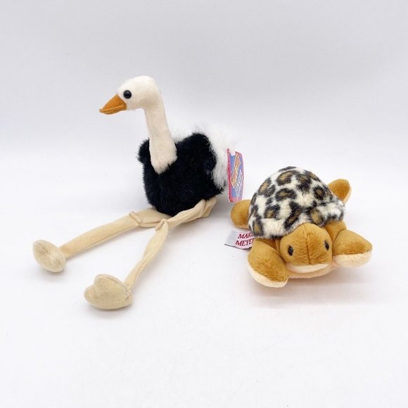 Mary Meyer Tippy Toes Pokey Turtle Sandy Ostrich Plush Finger Puppets 6" Lot 2 - Picture 1 of 10